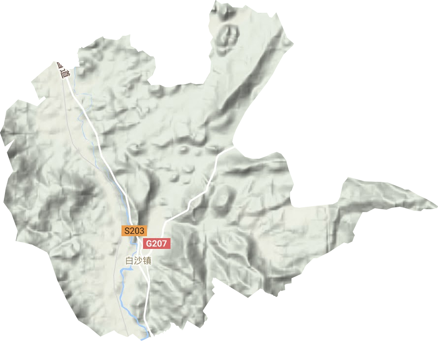 白沙镇地形地图
