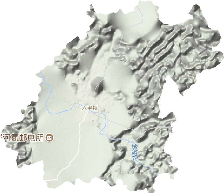 六甲镇地形地图