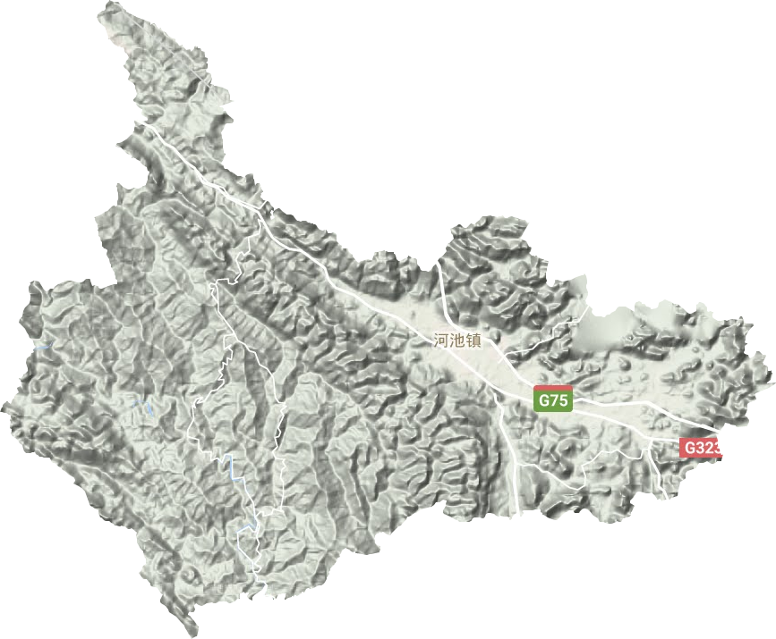 河池镇地形地图
