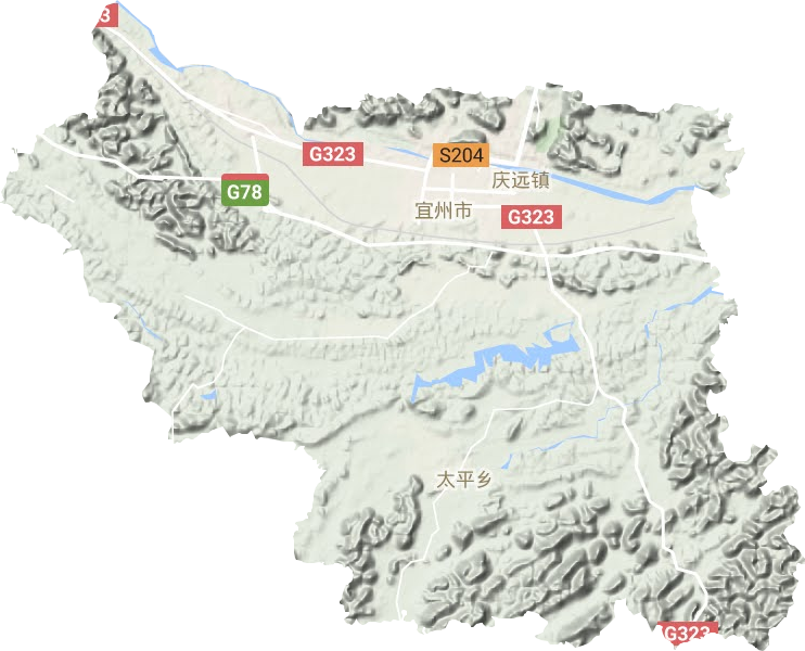 庆远镇地形地图