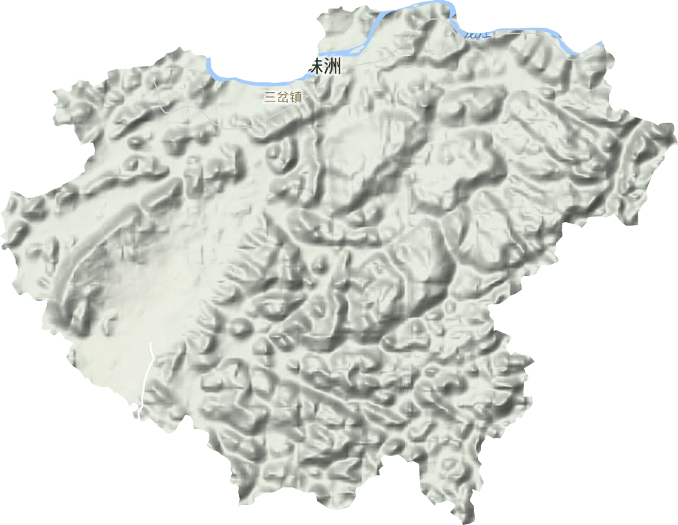 三岔镇地形地图