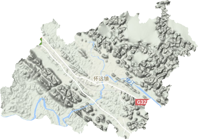 怀远镇地形地图