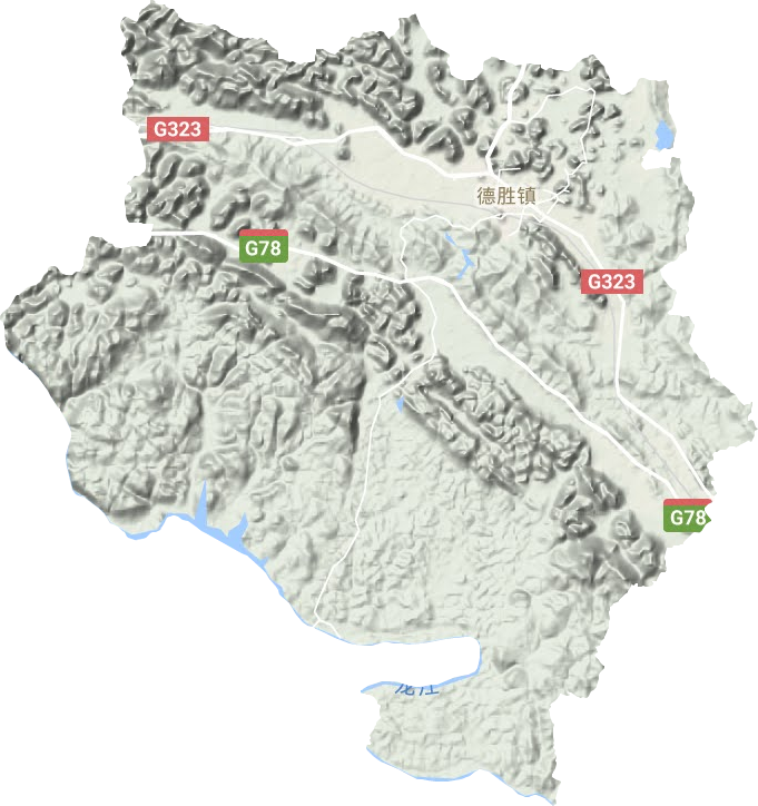 德胜镇地形地图
