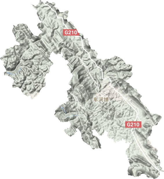 车河镇地形地图