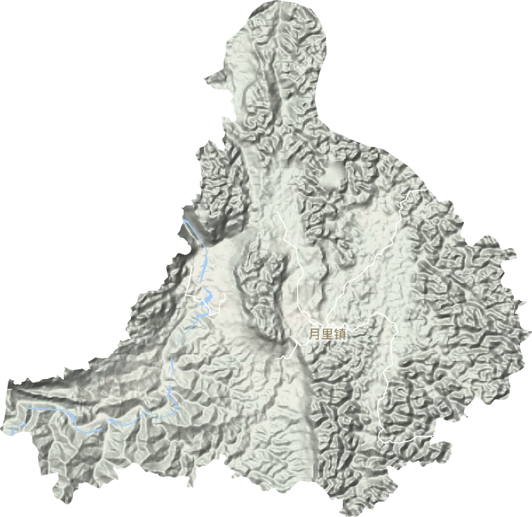 月里镇地形地图