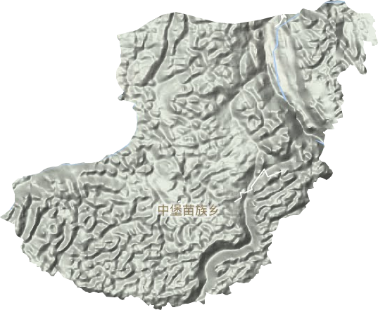 中堡苗族乡地形地图