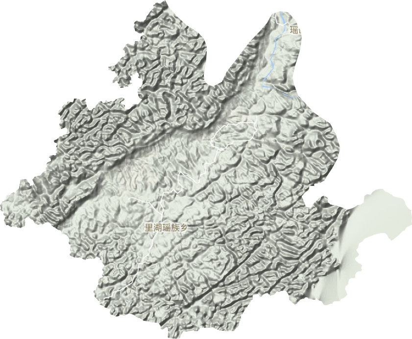 里湖瑶族乡地形地图
