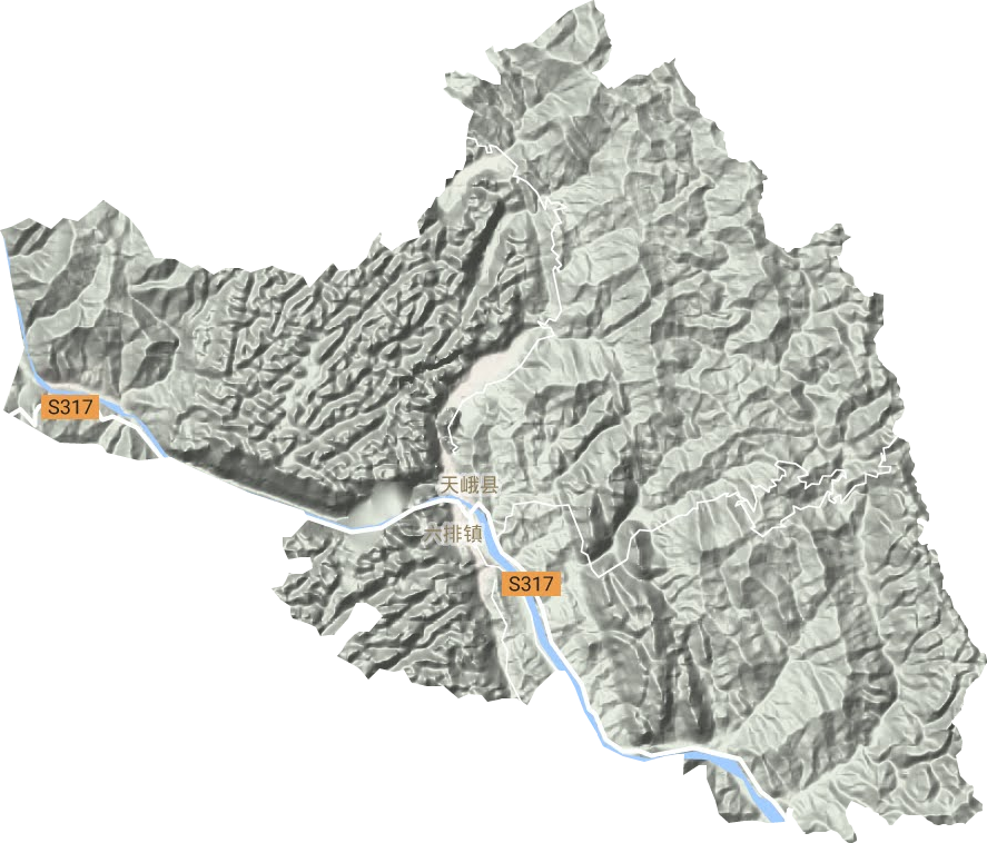 六排镇地形地图