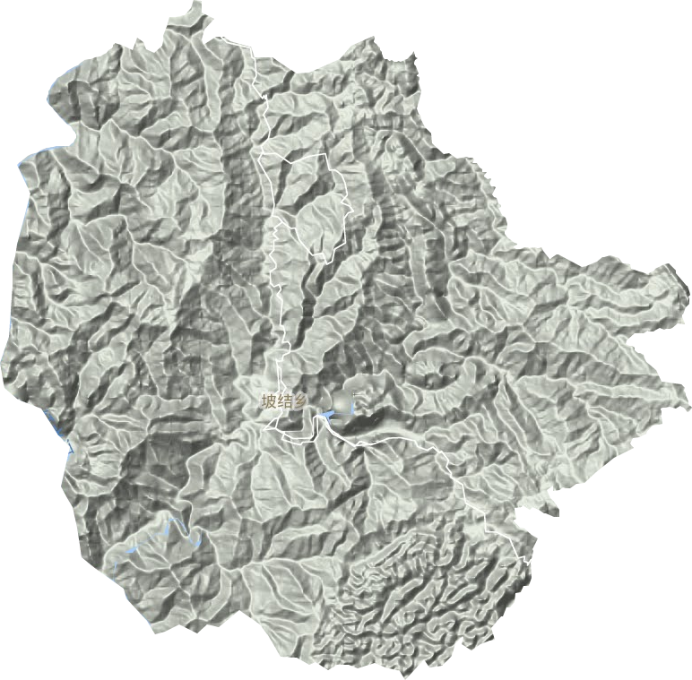 坡结乡地形地图