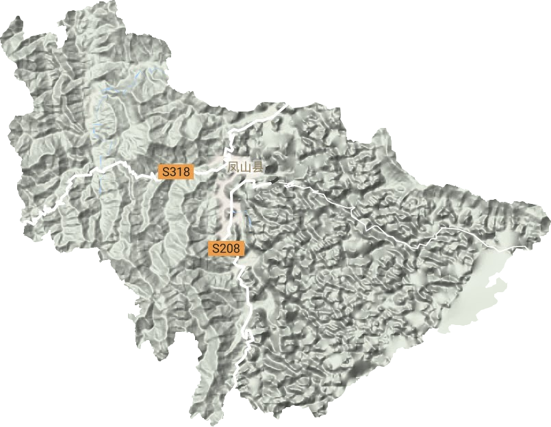 凤城镇地形地图