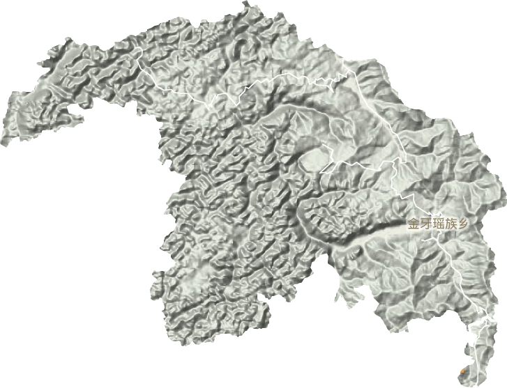 金牙瑶族乡地形地图
