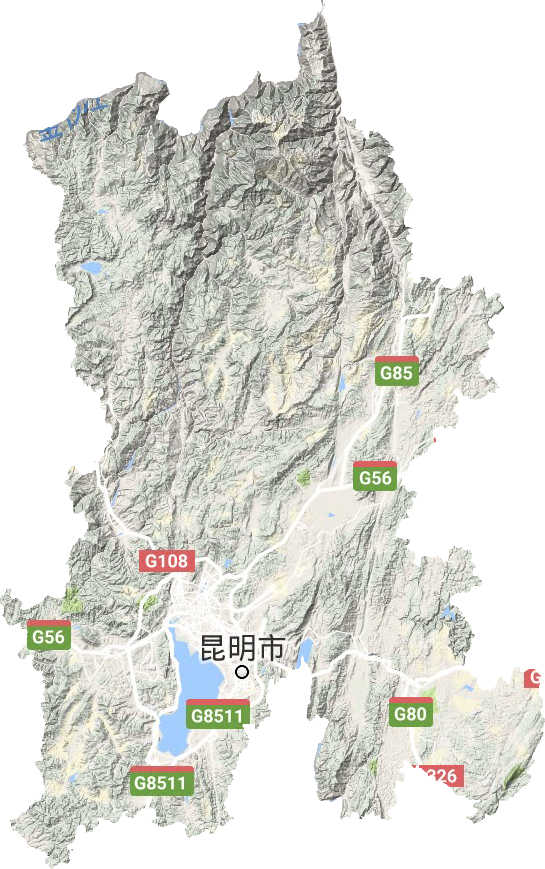 昆明市地形地图