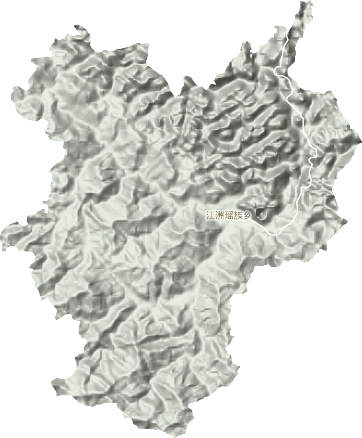 江洲瑶族乡地形地图