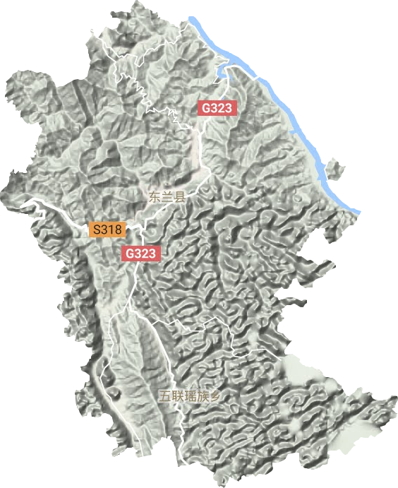 东兰镇地形地图