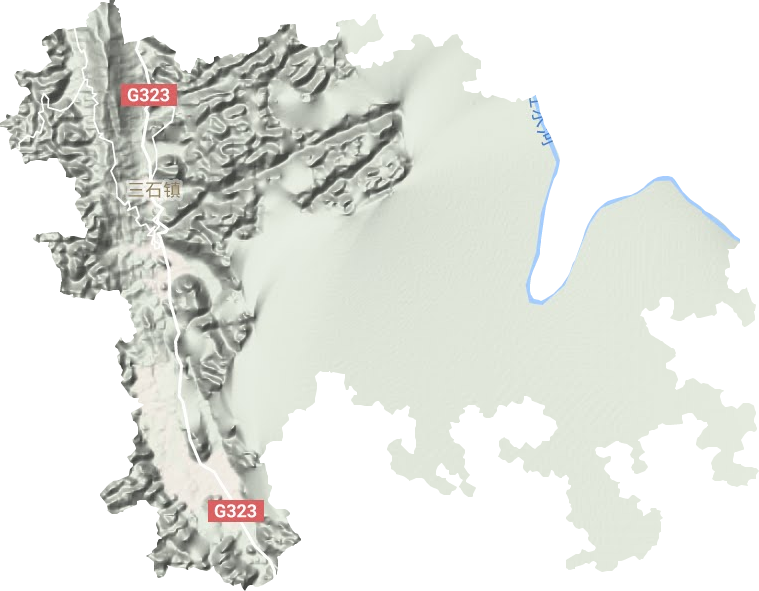 三石镇地形地图