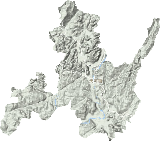 天河镇地形地图