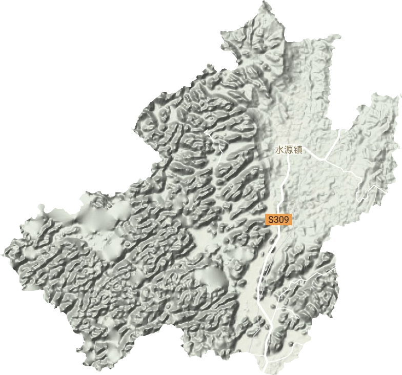 水源镇地形地图