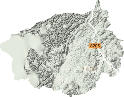 川山镇地形地图