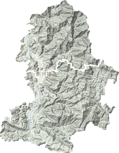 东兴镇地形地图