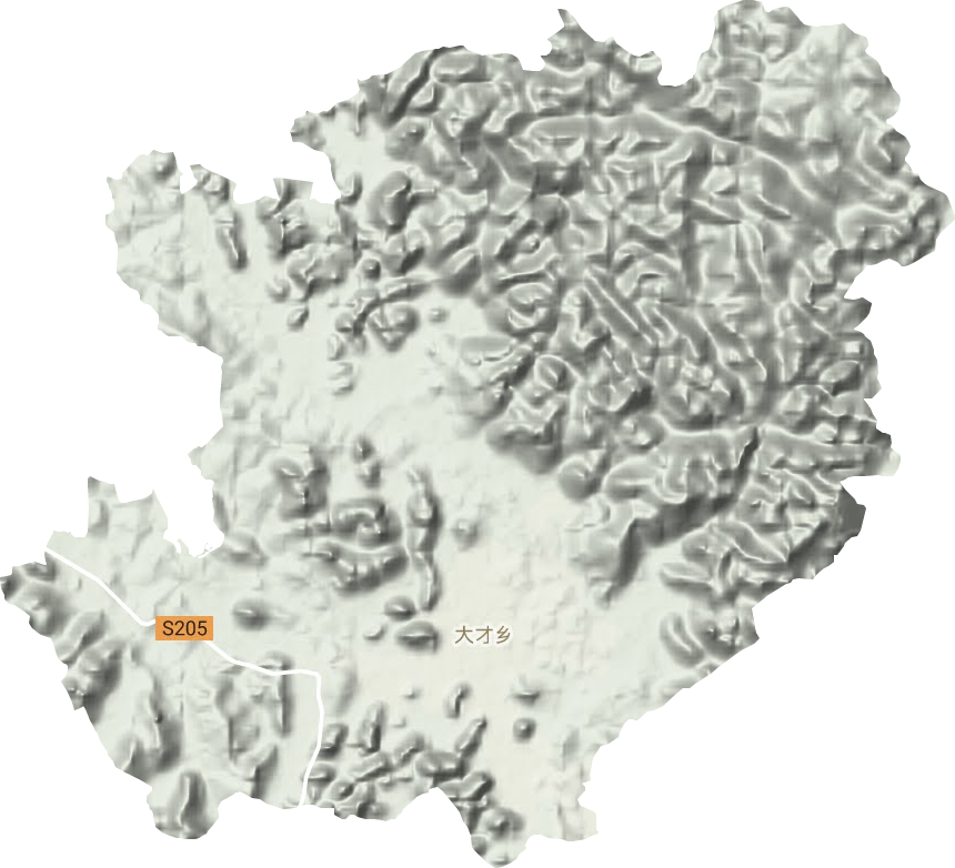 大才乡地形地图