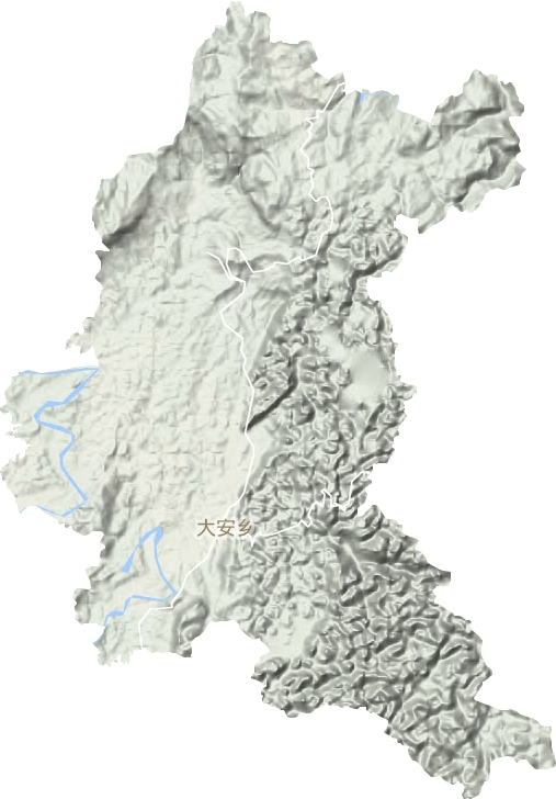 大安乡地形地图