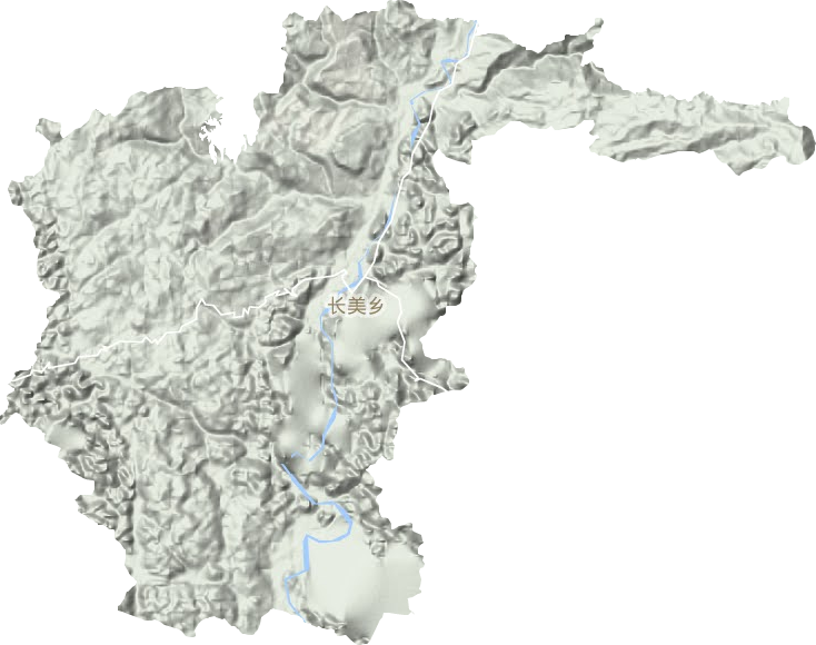 长美乡地形地图