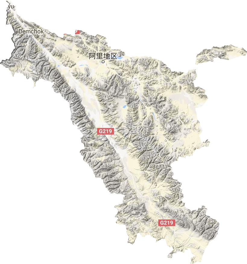 噶尔县地形地图