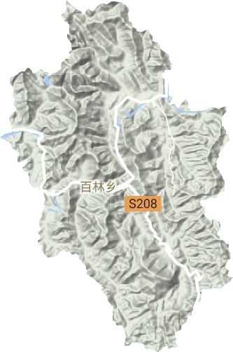百林乡地形地图