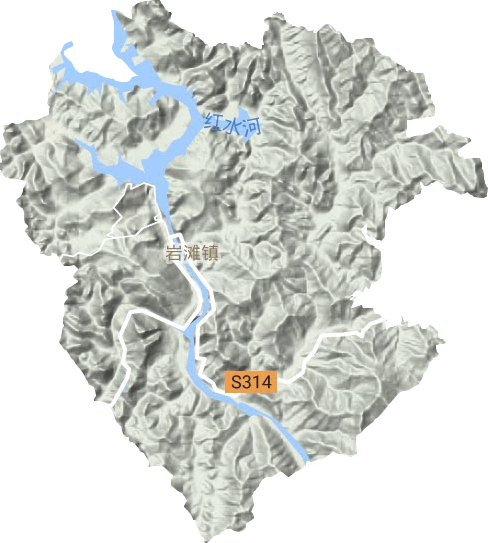 岩滩镇地形地图