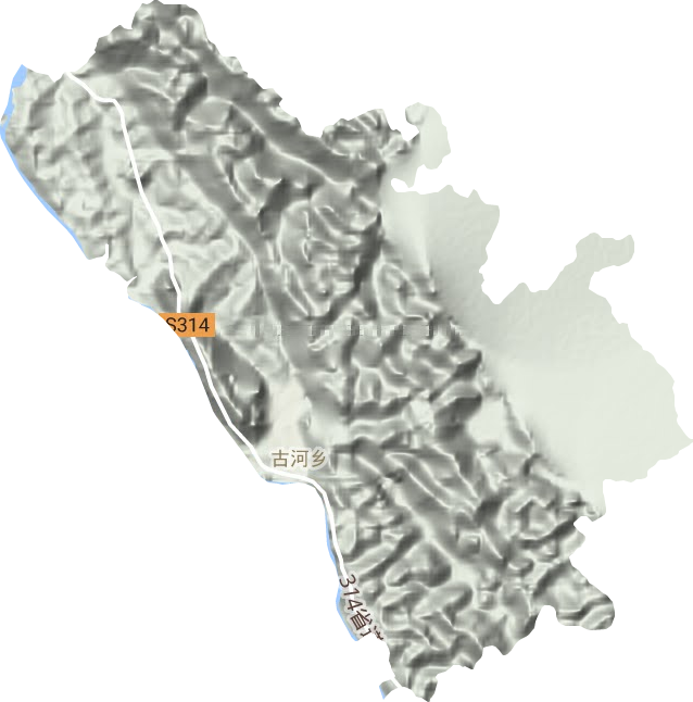 古河乡地形地图