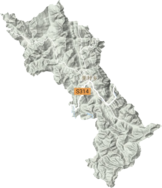 羌圩乡地形地图
