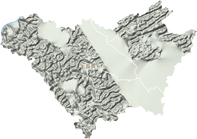 七百弄乡地形地图