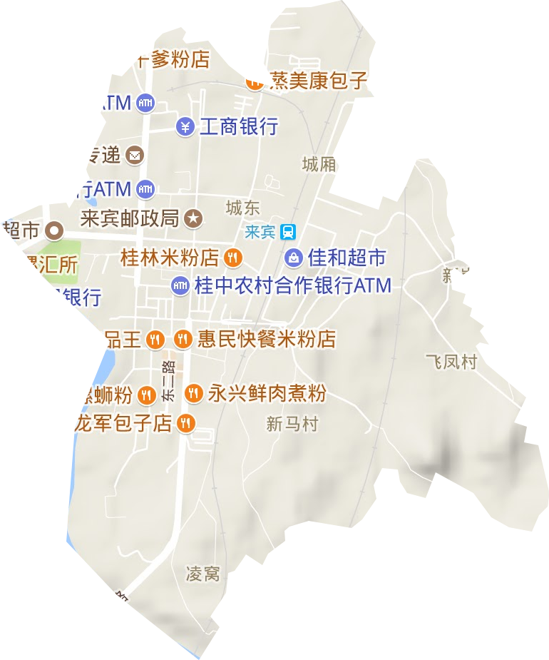 城东街道地形地图