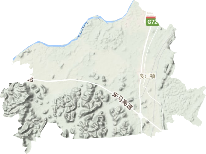 良江镇地形地图