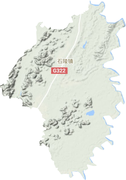 石陵镇地形地图