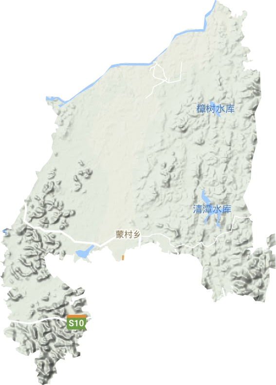 蒙村镇地形地图