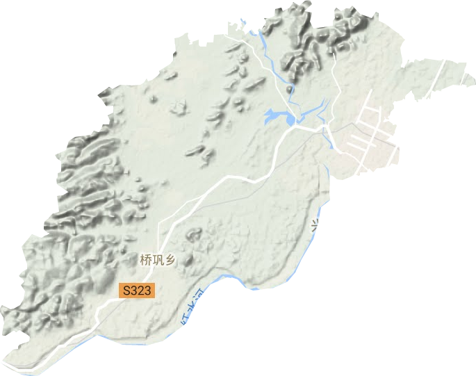 桥巩镇地形地图