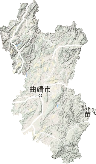 曲靖市地形地图