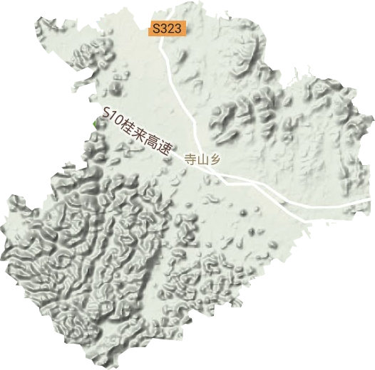 寺山镇地形地图