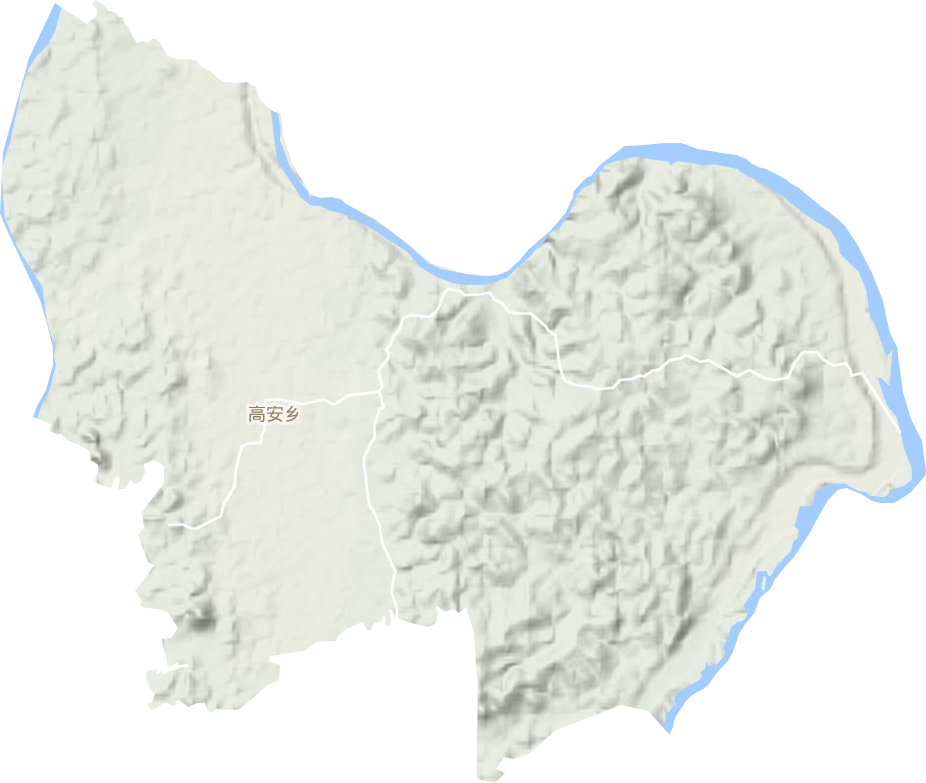 高安乡地形地图