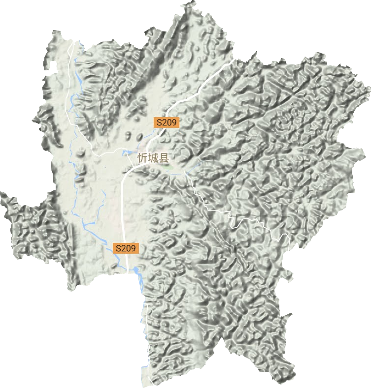 城关镇地形地图