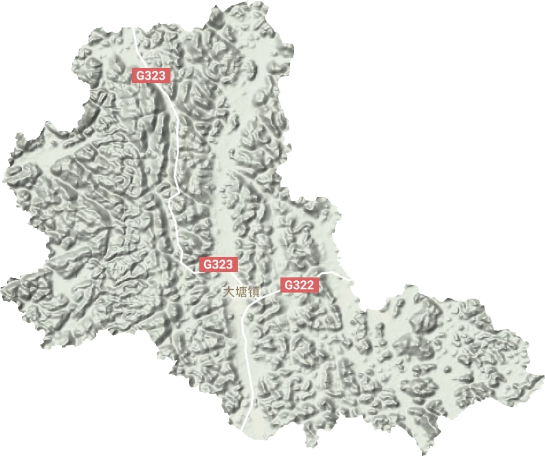 大塘镇地形地图