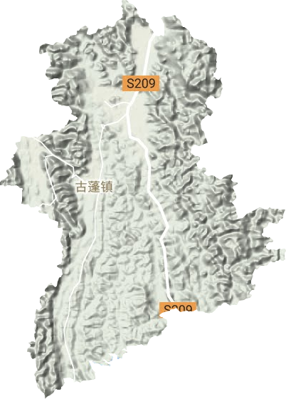 古蓬镇地形地图