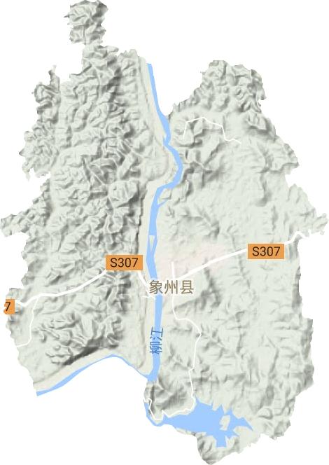 象州镇地形地图