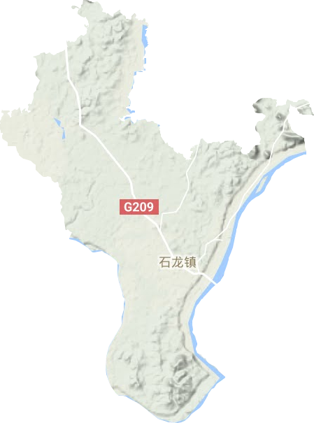 石龙镇地形地图