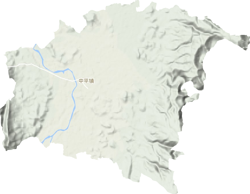 中平镇地形地图