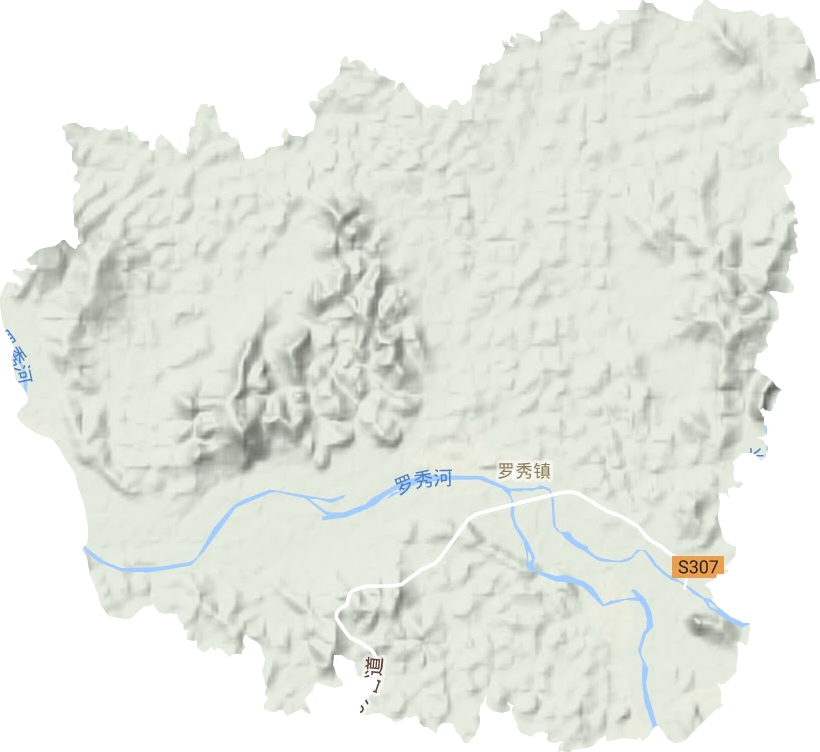 罗秀镇地形地图