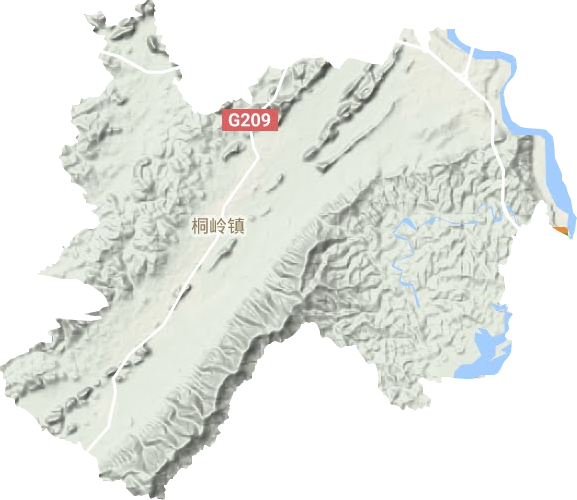 桐岭镇地形地图