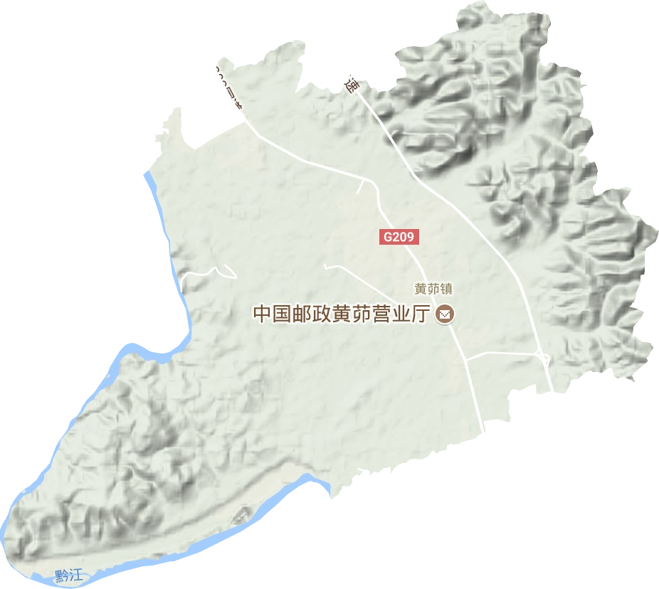 黄茆镇地形地图