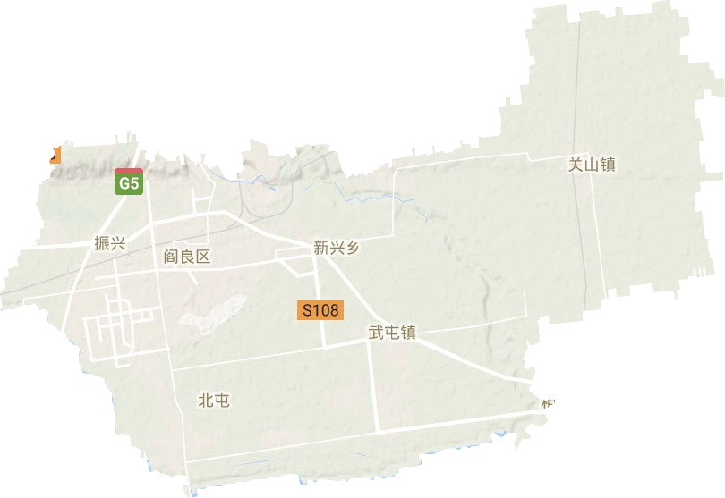 阎良区地形地图